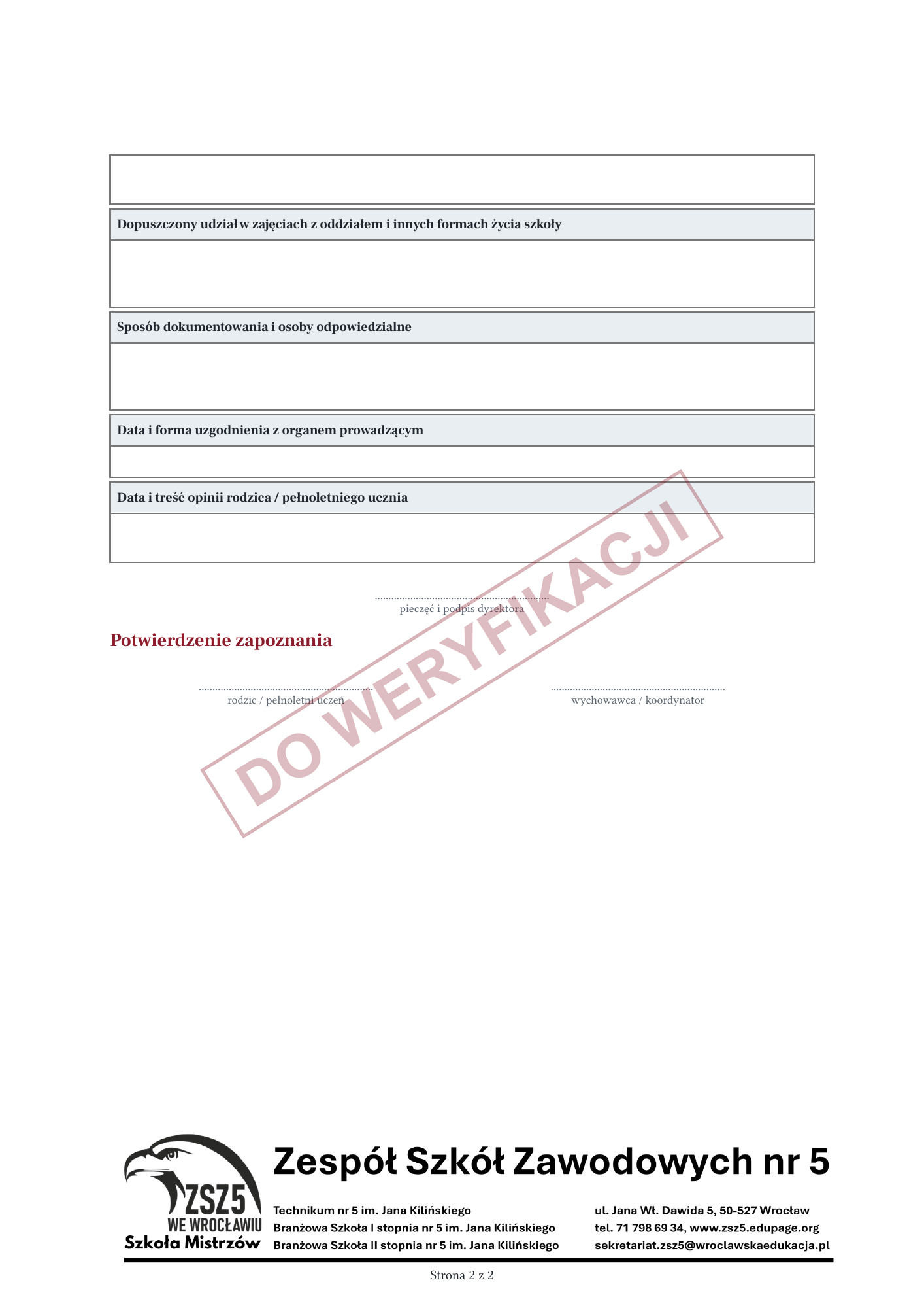 Ustalenie organizacyjne dyrektora - podgląd strony 2 z 2